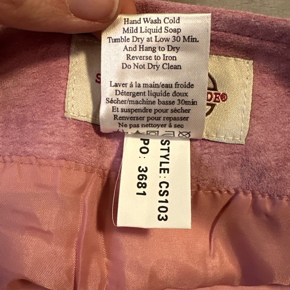 Boho Chic Suede Skirt Skotts Pink Size 8 Washable Midi NWT Western Cowgirl 90s - Picture 7 of 9